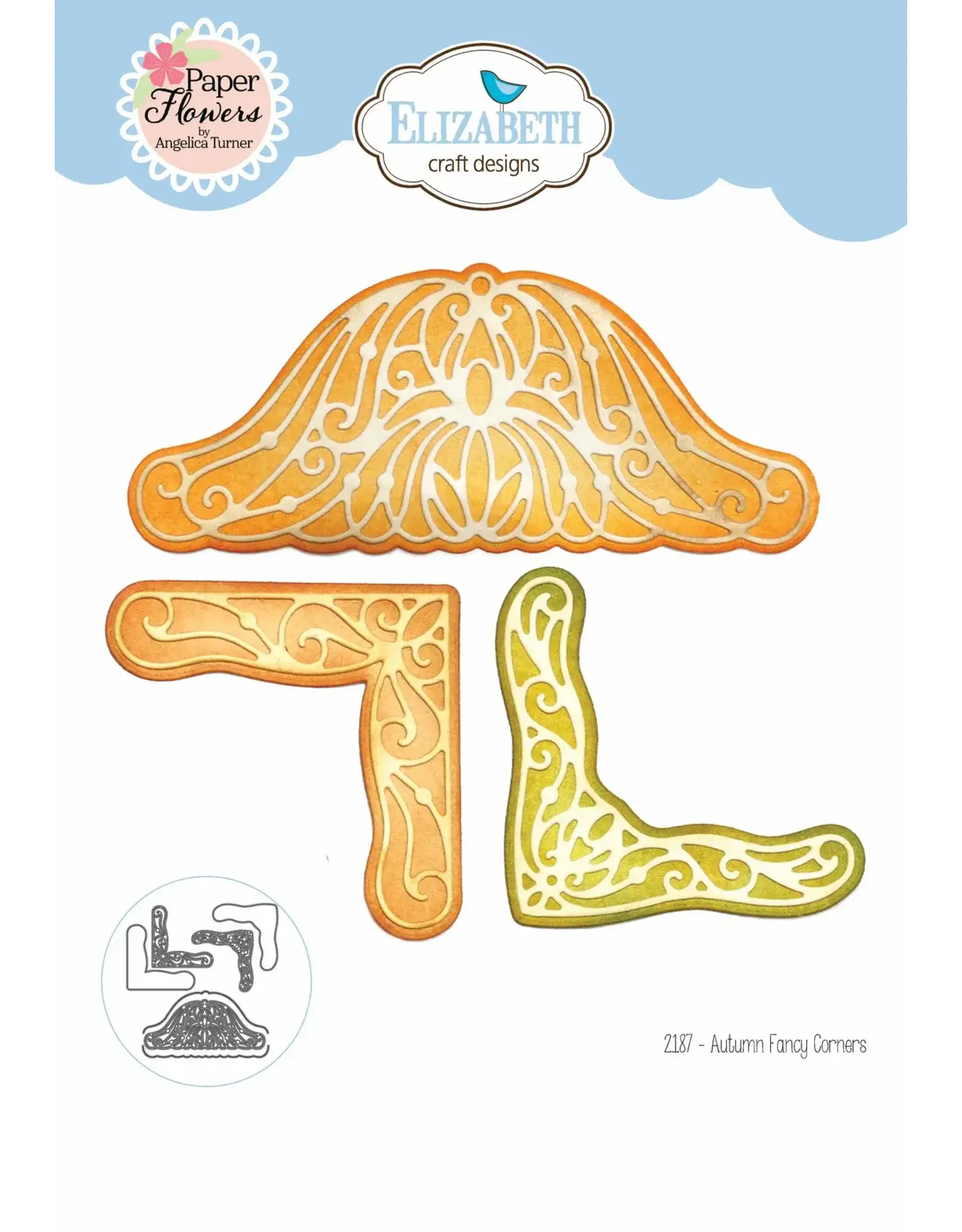 ELIZABETH CRAFT DESIGNS ELIZABETH CRAFT DESIGNS PAPER FLOWERS BY ANGELICA TURNER AUTUMN FANCY CORNERS DIE SET