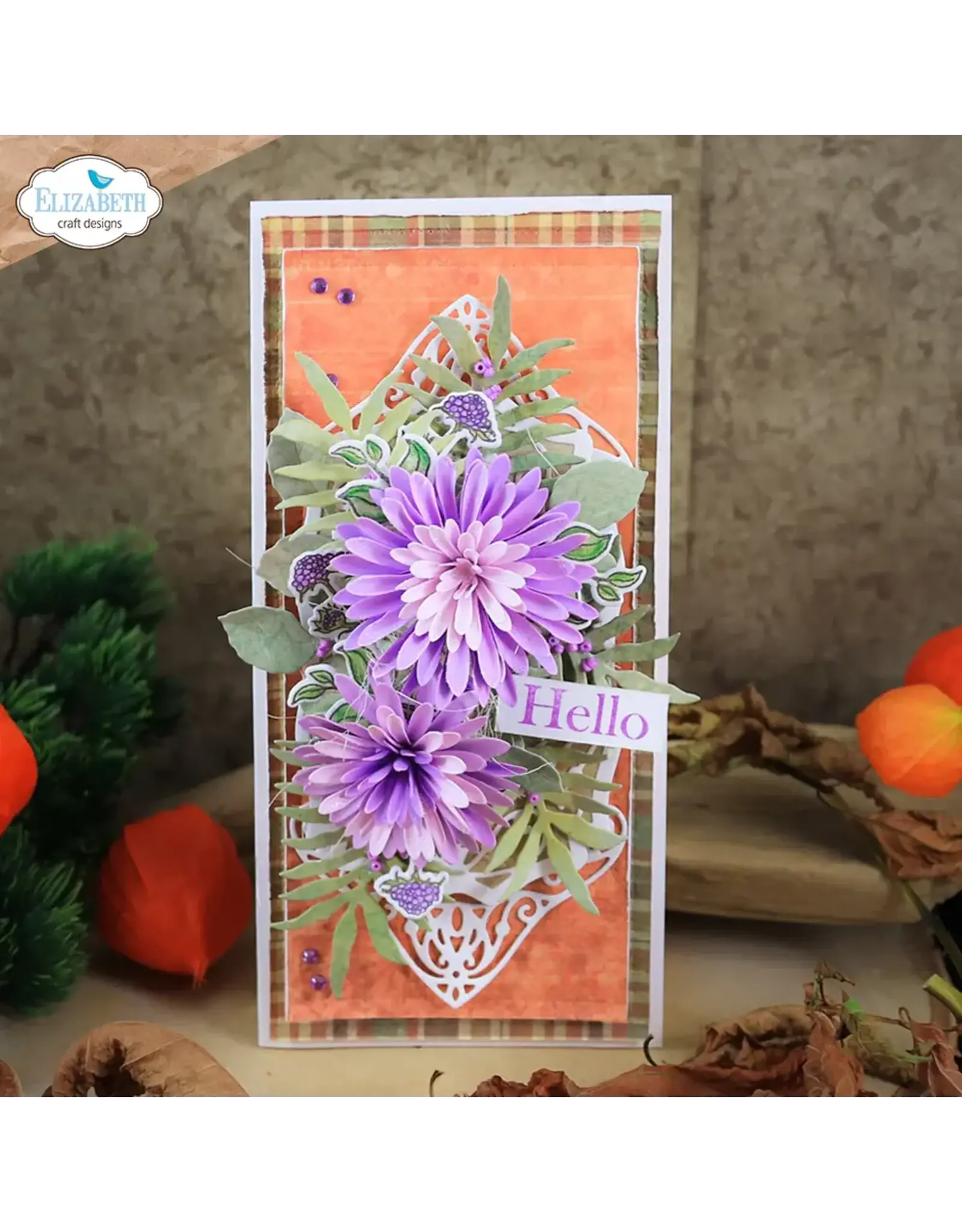 ELIZABETH CRAFT DESIGNS ELIZABETH CRAFT DESIGNS PAPER FLOWERS BY ANGELICA TURNER AUTUMN FANCY CORNERS DIE SET