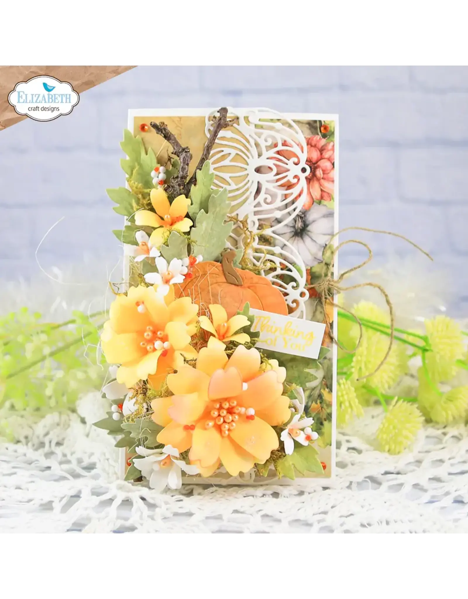 ELIZABETH CRAFT DESIGNS ELIZABETH CRAFT DESIGNS PAPER FLOWERS BY ANGELICA TURNER AUTUMN FANCY BORDERS DIE SET