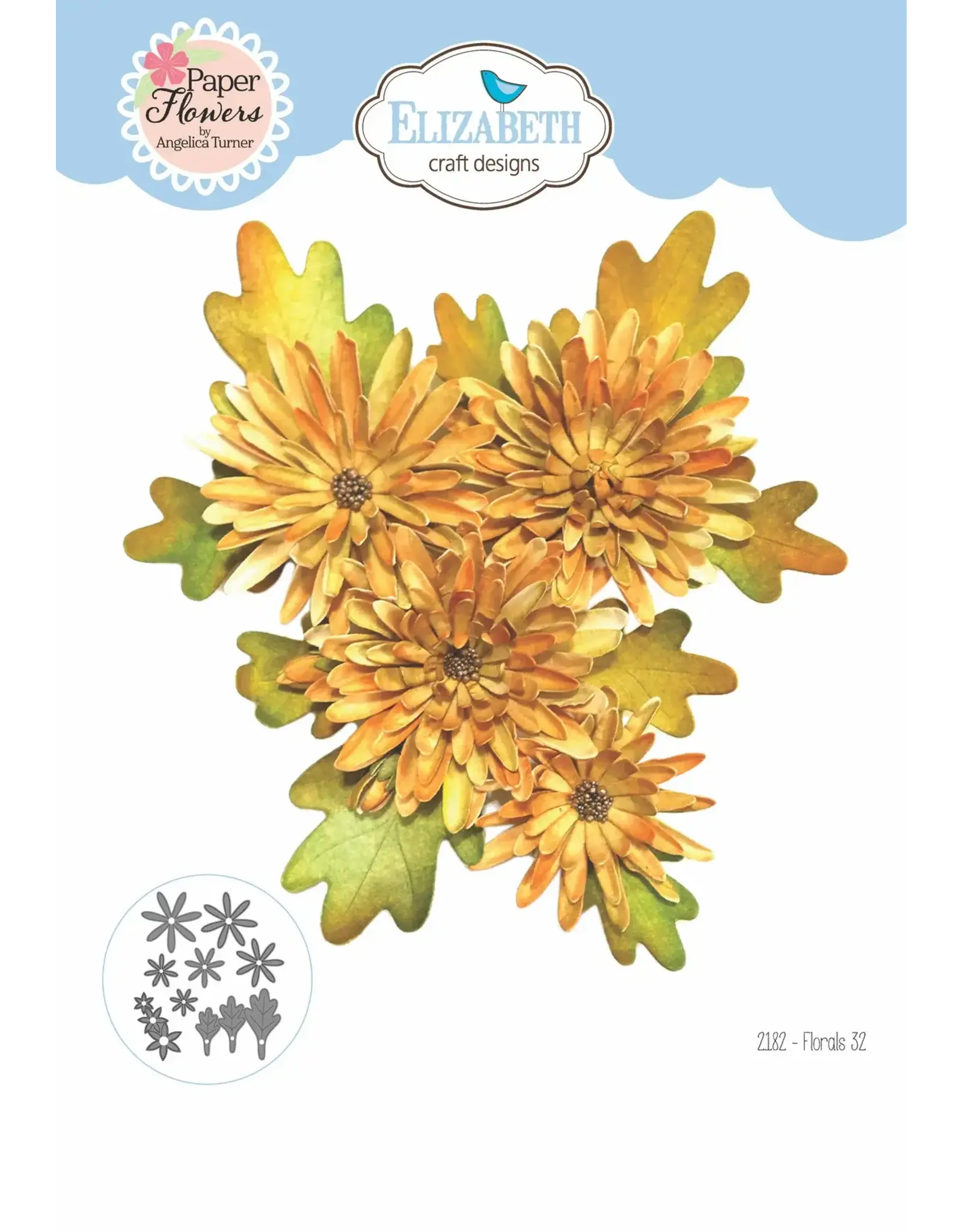 ELIZABETH CRAFT DESIGNS ELIZABETH CRAFT DESIGNS PAPER FLOWERS BY ANGELICA TURNER FLORALS 32 DIE SET