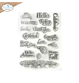 ELIZABETH CRAFT DESIGNS ELIZABETH CRAFT DESIGNS PAPER FLOWERS BY ANGELICA TURNER AUTUMN GREETINGS CLEAR STAMP SET