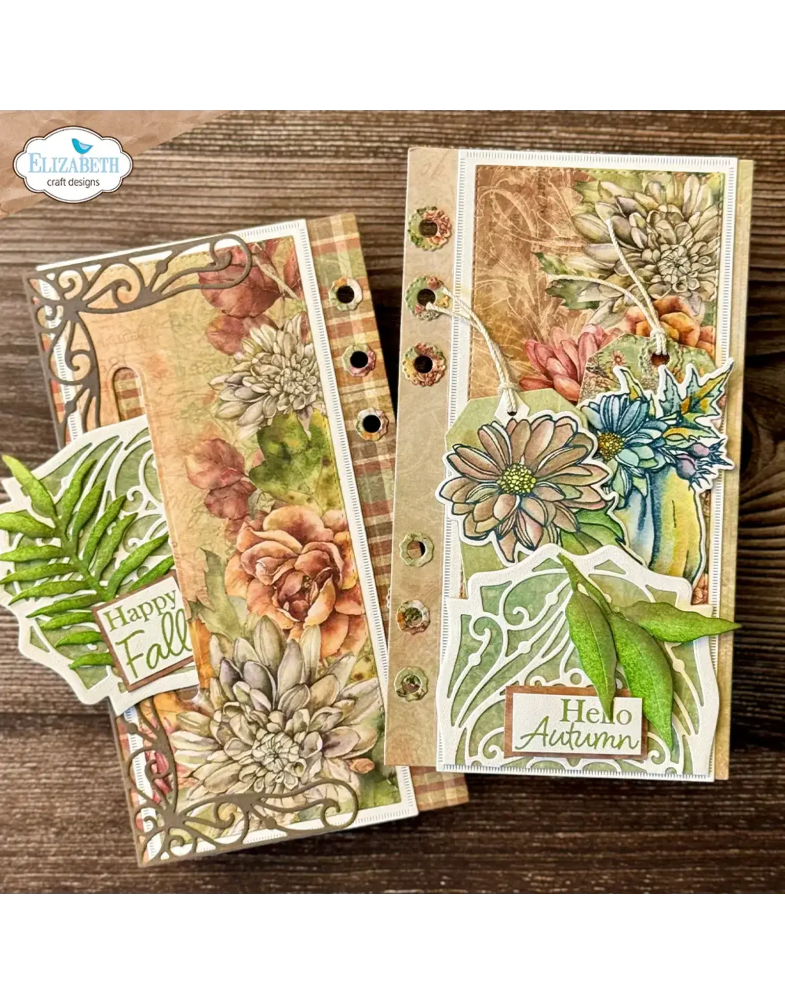 ELIZABETH CRAFT DESIGNS ELIZABETH CRAFT DESIGNS PAPER FLOWERS BY ANGELICA TURNER AUTUMN GREETINGS CLEAR STAMP SET