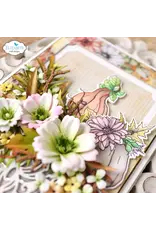 ELIZABETH CRAFT DESIGNS ELIZABETH CRAFT DESIGNS PAPER FLOWERS BY ANGELICA TURNER AUTUMN HARVEST FLORALS CLEAR STAMP & DIE SET