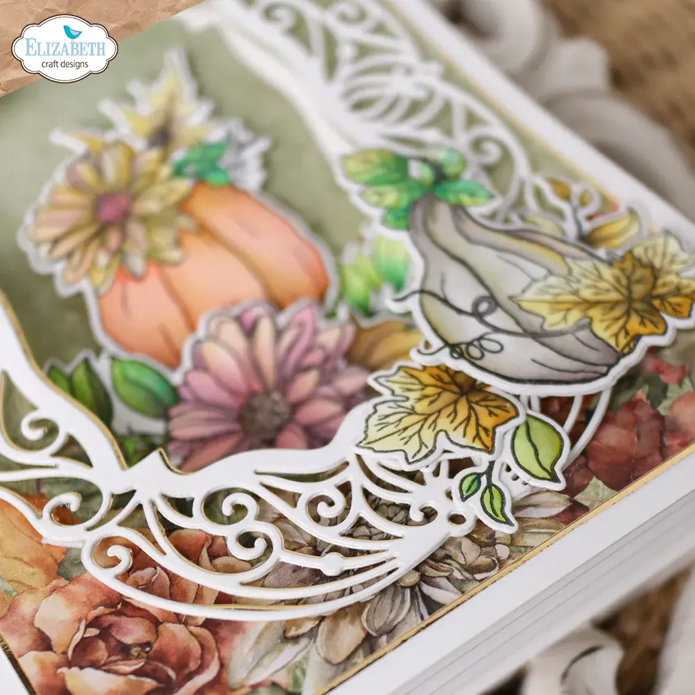 ELIZABETH CRAFT DESIGNS ELIZABETH CRAFT DESIGNS PAPER FLOWERS BY ANGELICA TURNER AUTUMN HARVEST FLORALS CLEAR STAMP & DIE SET