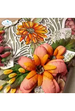 ELIZABETH CRAFT DESIGNS ELIZABETH CRAFT DESIGNS PAPER FLOWERS BY ANGELICA TURNER AUTUMN HARVEST FLORALS CLEAR STAMP & DIE SET