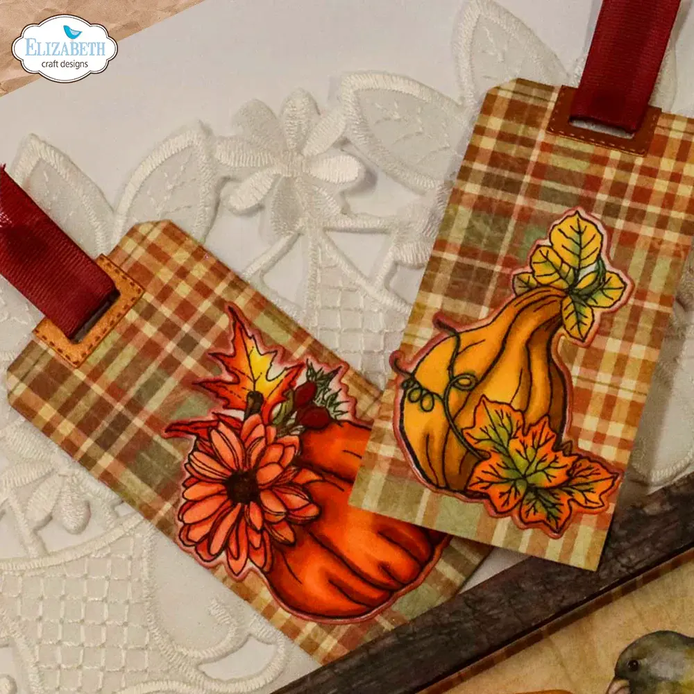 ELIZABETH CRAFT DESIGNS ELIZABETH CRAFT DESIGNS PAPER FLOWERS BY ANGELICA TURNER AUTUMN HARVEST FLORALS CLEAR STAMP & DIE SET