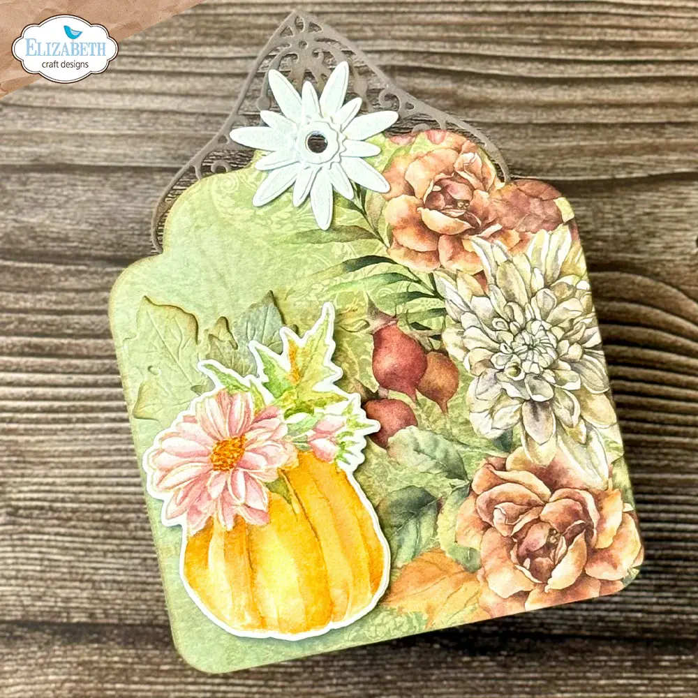 ELIZABETH CRAFT DESIGNS ELIZABETH CRAFT DESIGNS PAPER FLOWERS BY ANGELICA TURNER AUTUMN HARVEST FLORALS CLEAR STAMP & DIE SET