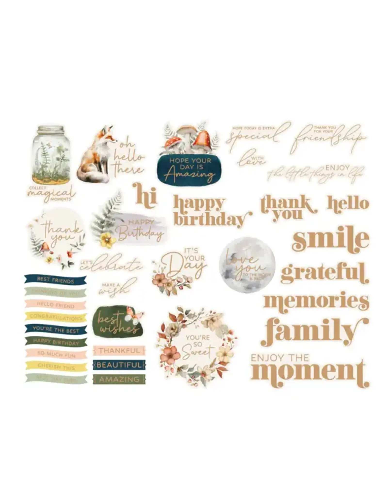 SPELLBINDERS SPELLBINDERS WOODLAND TALES COLLECTION SENTIMENTS DIE-CUTS 72/PK