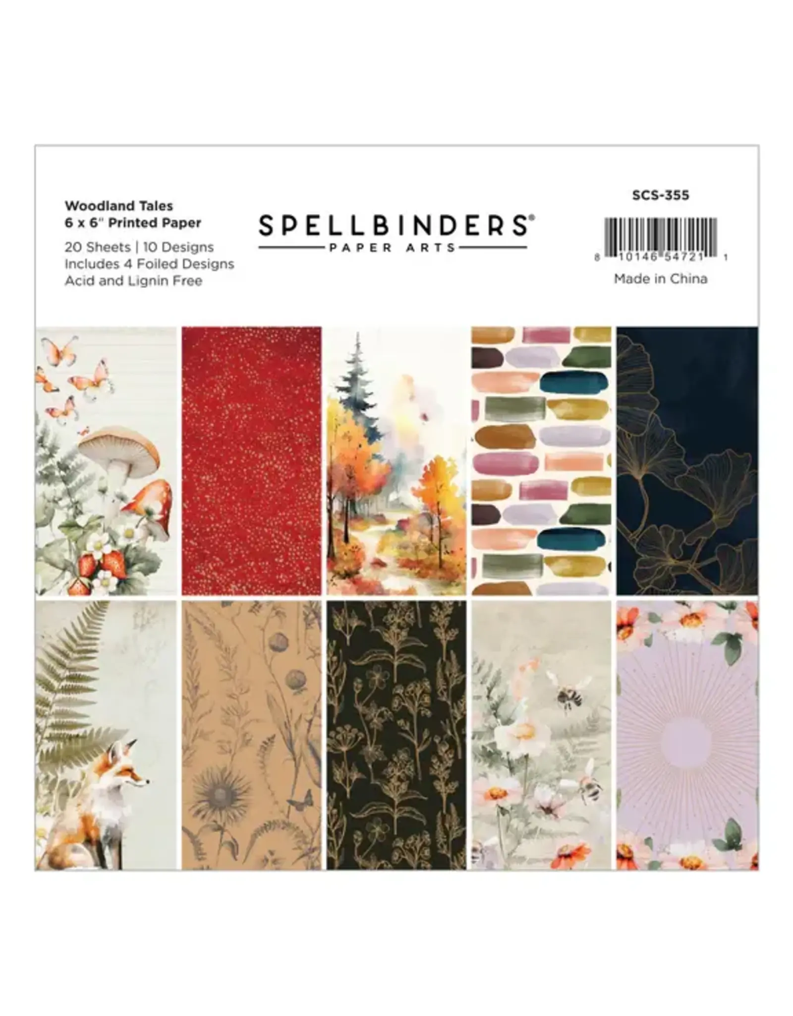 SPELLBINDERS SPELLBINDERS WOODLAND TALES COLLECTION 6x6 PAPER PAD 20 SHEETS