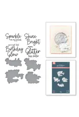 SPELLBINDERS SPELLBINDERS BETTERPRESS CARISSA WILEY SHINE BRIGHT COLLECTION SPARKLE ON SENTIMENTS PRESS PLATES & DIE SET