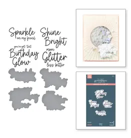 SPELLBINDERS SPELLBINDERS BETTERPRESS CARISSA WILEY SHINE BRIGHT COLLECTION SPARKLE ON SENTIMENTS PRESS PLATES & DIE SET