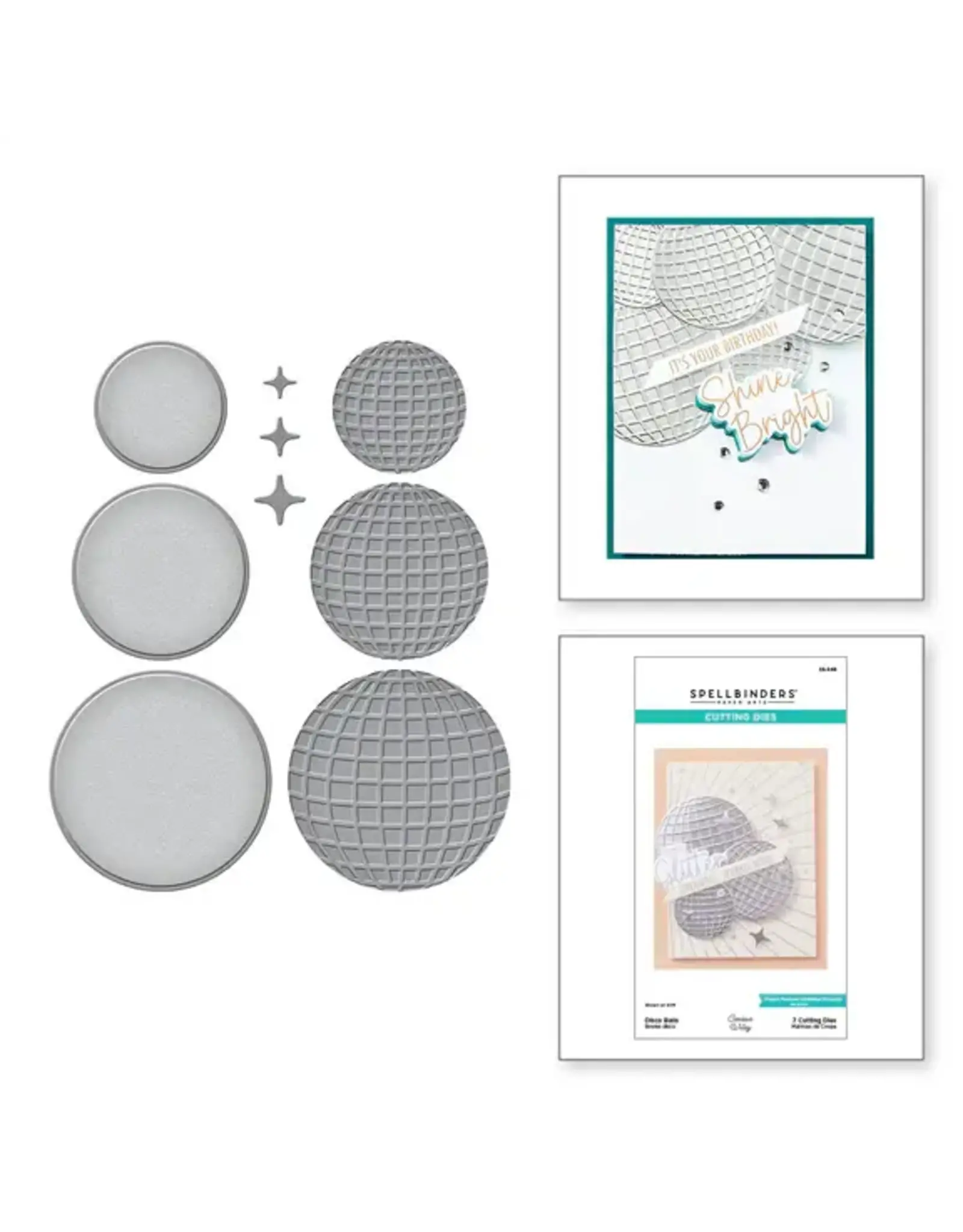 SPELLBINDERS SPELLBINDERS CARISSA WILEY SHINE BRIGHT COLLECTION DISCO BALLS ETCHED DIE SET