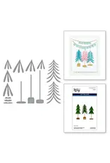 SPELLBINDERS SPELLBINDERS SIMON HURLEY TIMELESS TREES COLLECTION WHIMSICAL BOTTLE BRUSH TREES ETCHED DIE SET