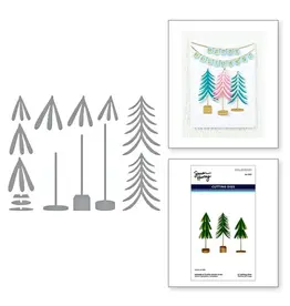 SPELLBINDERS SPELLBINDERS SIMON HURLEY TIMELESS TREES COLLECTION WHIMSICAL BOTTLE BRUSH TREES ETCHED DIE SET