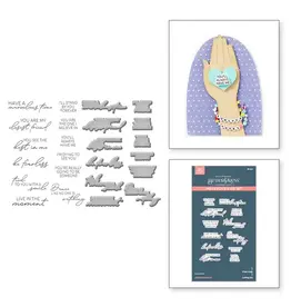 SPELLBINDERS SPELLBINDERS BETTERPRESS BEADS OF FRIENDSHIP COLLECTION BESTIE SENTIMENTS PRESS PLATES & DIE SET