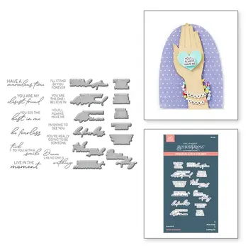 SPELLBINDERS SPELLBINDERS BETTERPRESS BEADS OF FRIENDSHIP COLLECTION BESTIE SENTIMENTS PRESS PLATES & DIE SET
