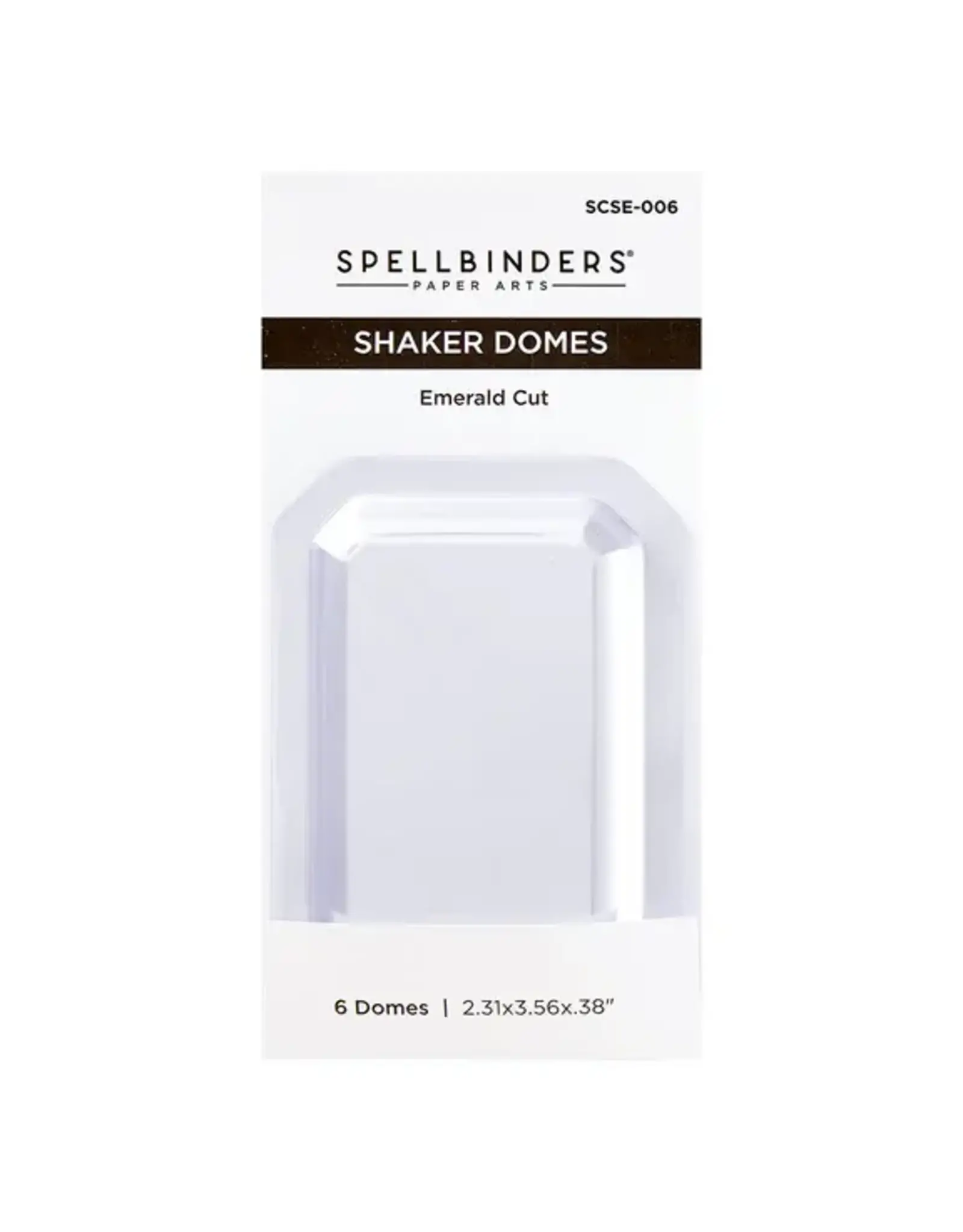 SPELLBINDERS SPELLBINDERS EMERALD CUT SHAKER DOMES 6/PK