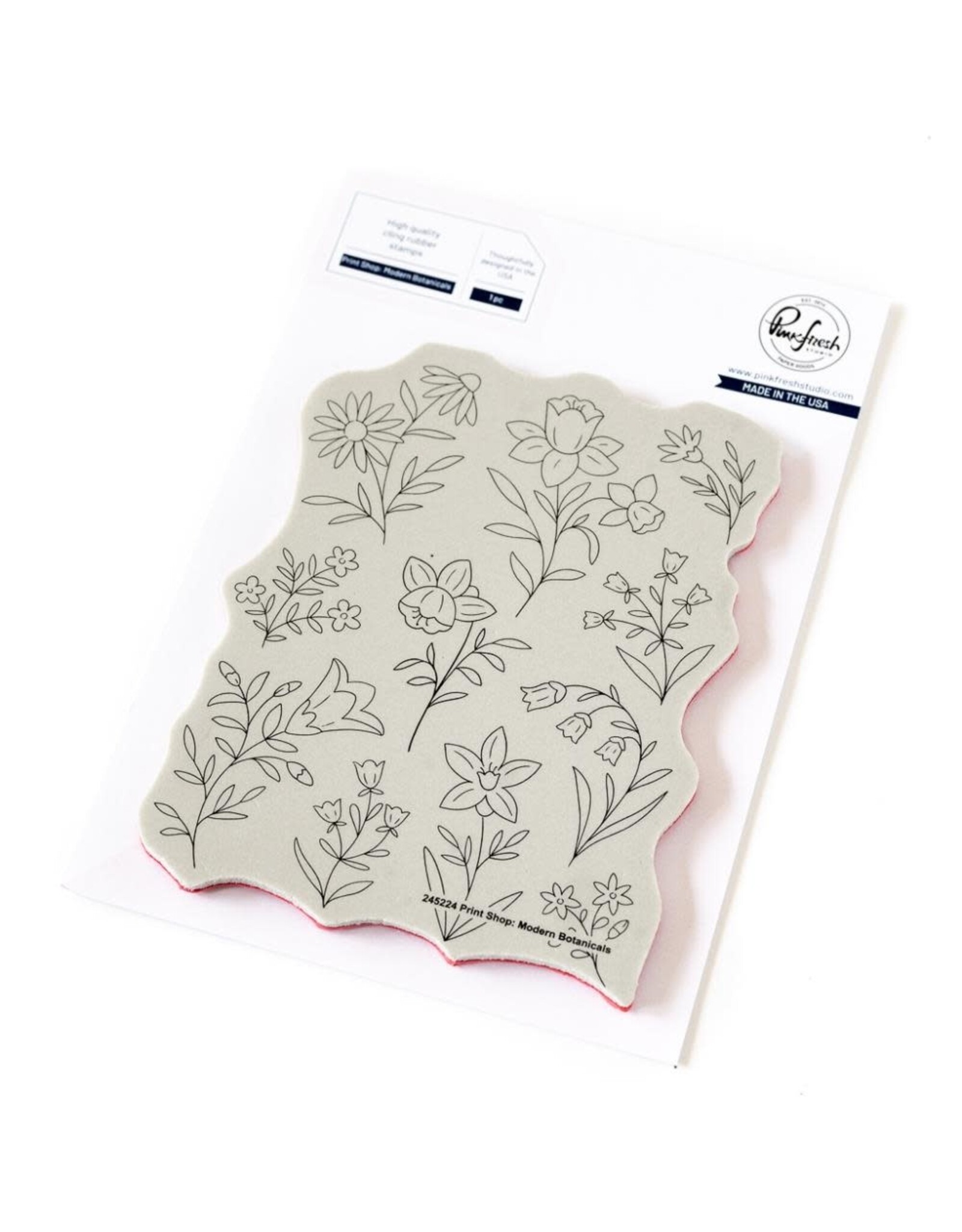 PINKFRESH PINKFRESH STUDIO PRINT SHOP: MODERN BOTANICALS CLING STAMP