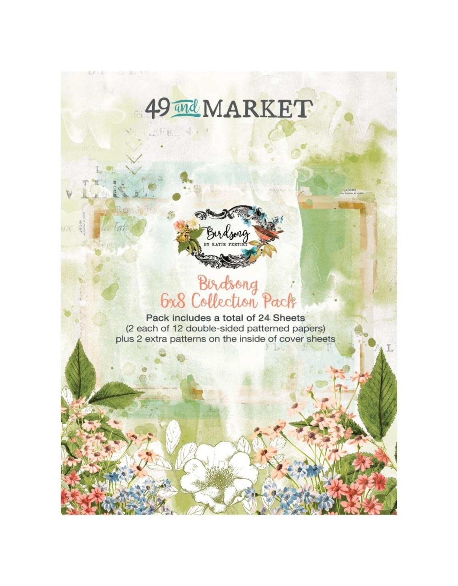 49 AND MARKET 49 AND MARKET BIRDSONG 6x8 COLLECTION PACK 24 SHEETS