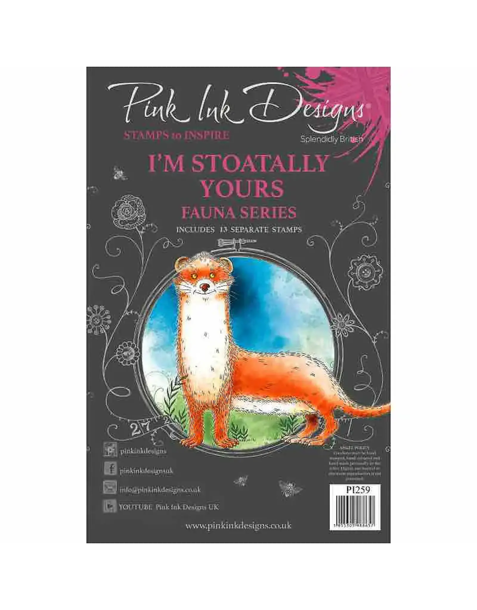 PINK INK PINK INK DESIGNS FAUNA SERIES I'M STOATALLY YOURS CLEAR STAMP SET