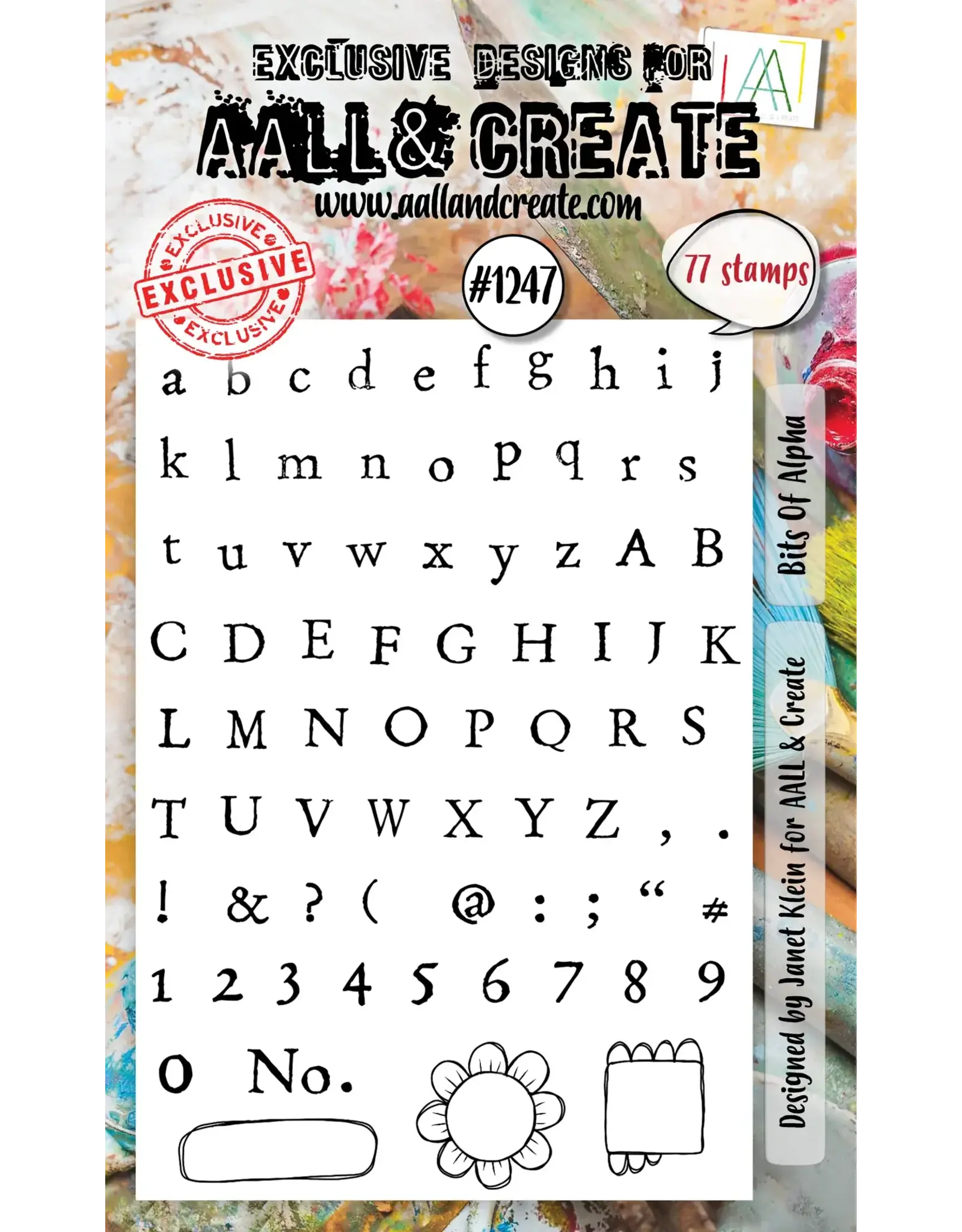 AALL & CREATE AALL & CREATE JANET KLEIN #1247 BITS OF ALPHA A6 CLEAR STAMP SET