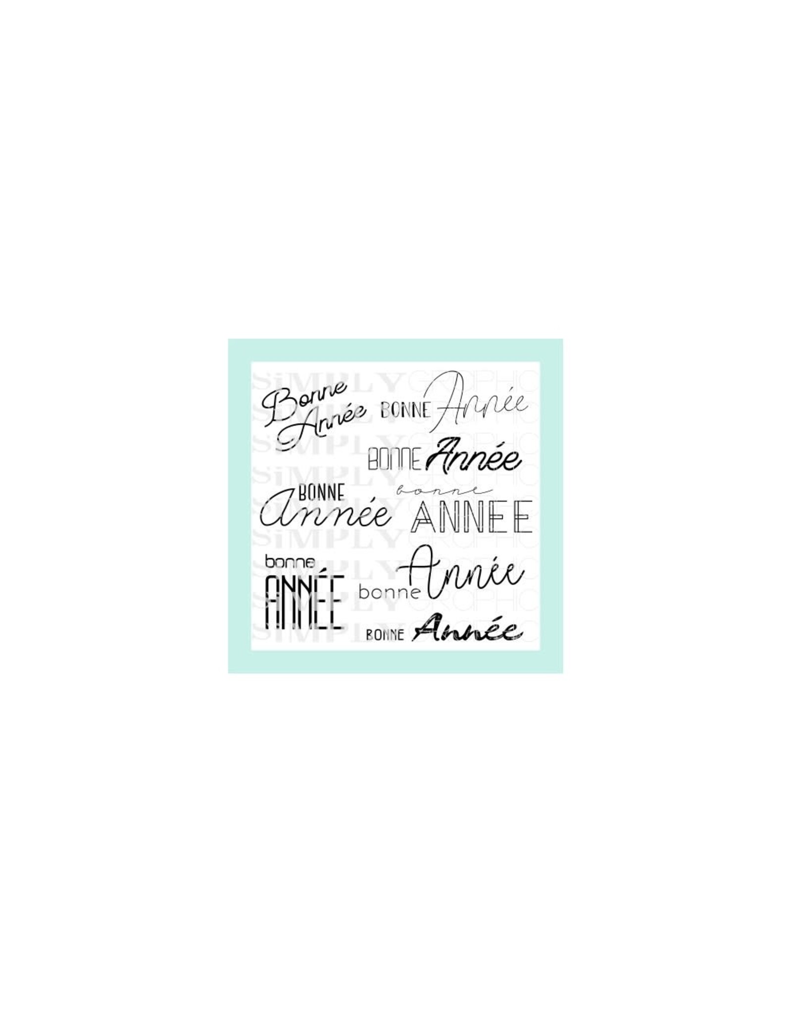 SIMPLY GRAPHIC SIMPLY GRAPHIC PLANCHE BONNE ANNÉE EN VARIATIONS CLEAR STAMP SET