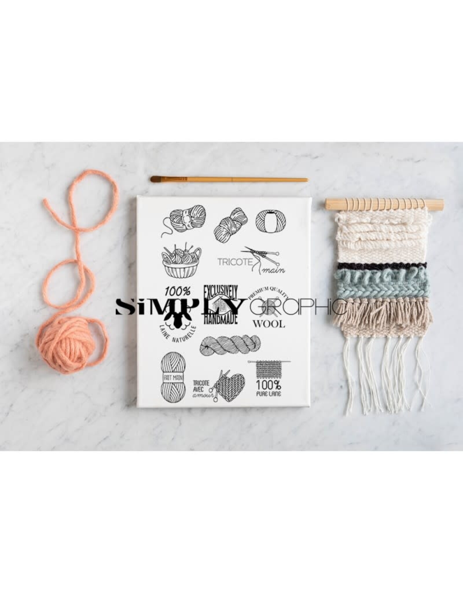 SIMPLY GRAPHIC SIMPLY GRAPHIC PLANCHE 100% PURE LAINE CLEAR STAMP SET