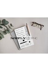 SIMPLY GRAPHIC SIMPLY GRAPHIC PLANCHE RETOUR AU BUREAU CLEAR STAMP SET