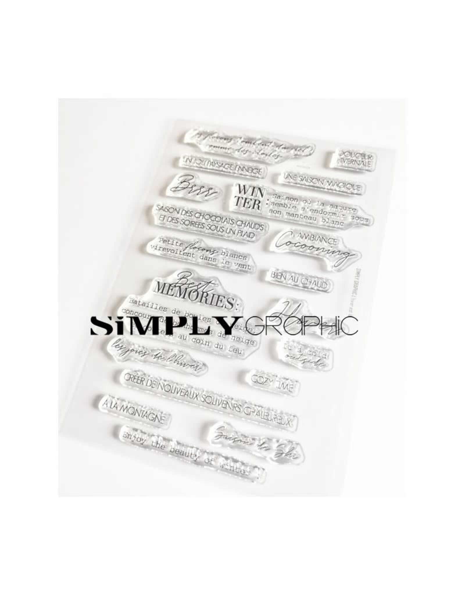 SIMPLY GRAPHIC SIMPLY GRAPHIC PLANCHE L'HIVER EST LÀ CLEAR STAMP SET
