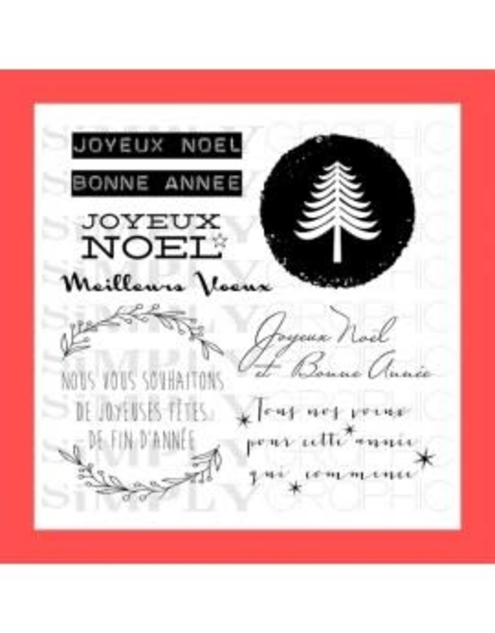 SIMPLY GRAPHIC SIMPLY GRAPHIC PLANCHE JOYEUX NOEL CLEAR STAMP SET