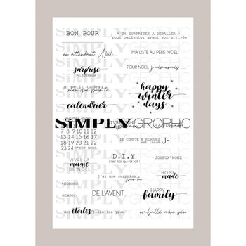 SIMPLY GRAPHIC SIMPLY GRAPHIC PLANCHE SURPRISES DE NOEL CLEAR STAMP SET