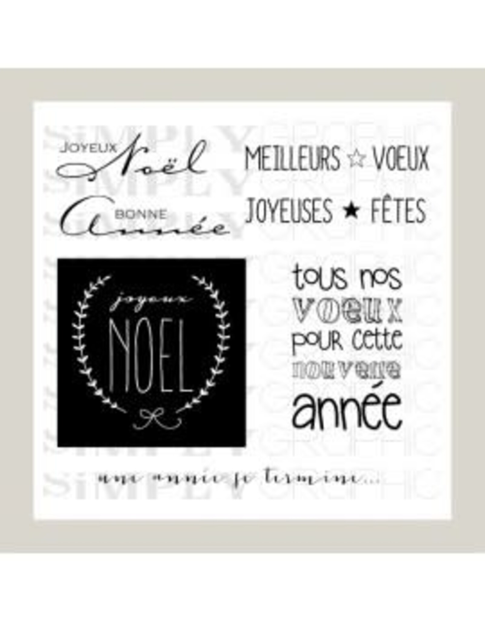 SIMPLY GRAPHIC SIMPLY GRAPHIC PLANCHE TOUS NOS VOEUX CLEAR STAMP SET