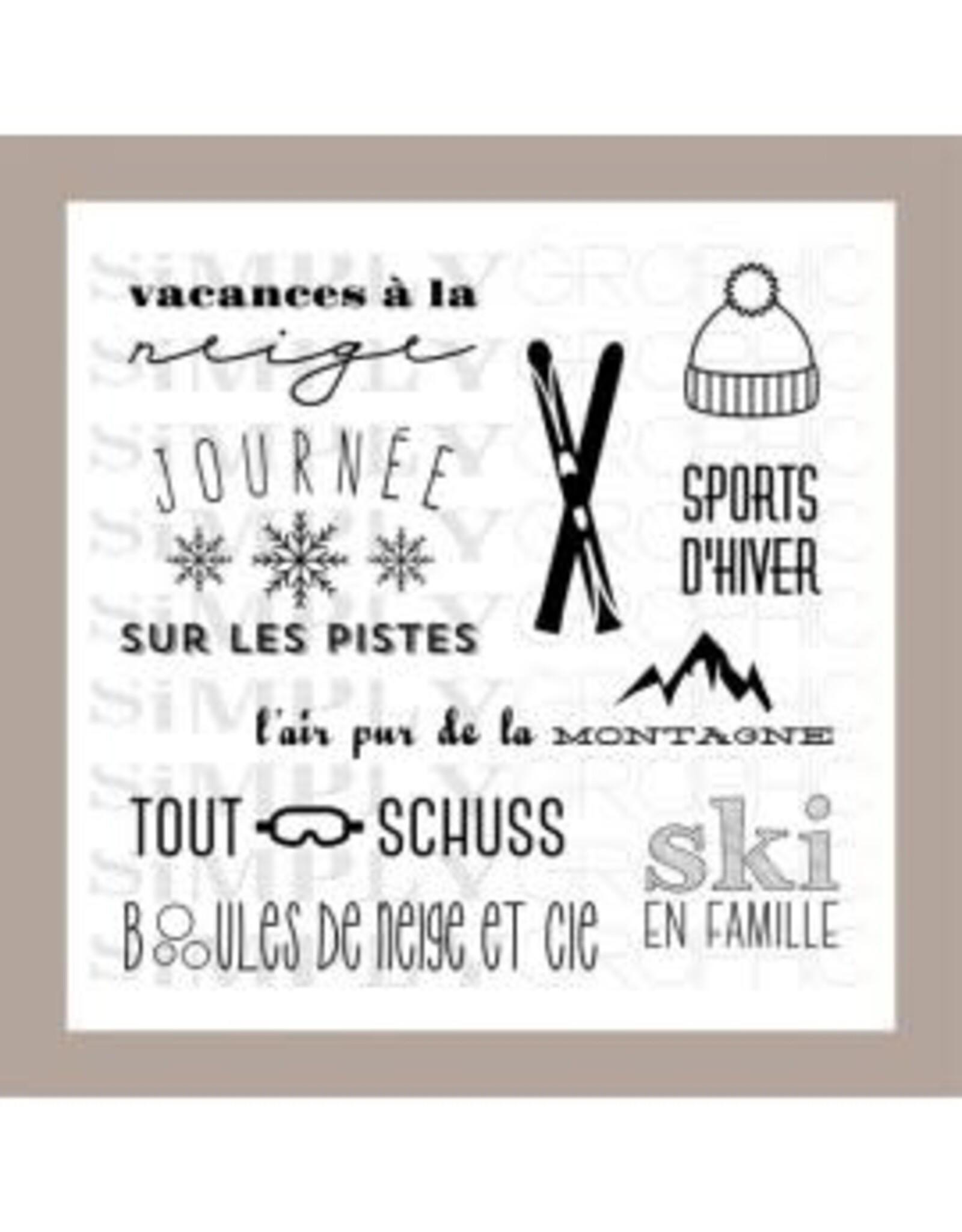 SIMPLY GRAPHIC SIMPLY GRAPHIC PLANCHE TOUT SCHUSS CLEAR STAMP SET