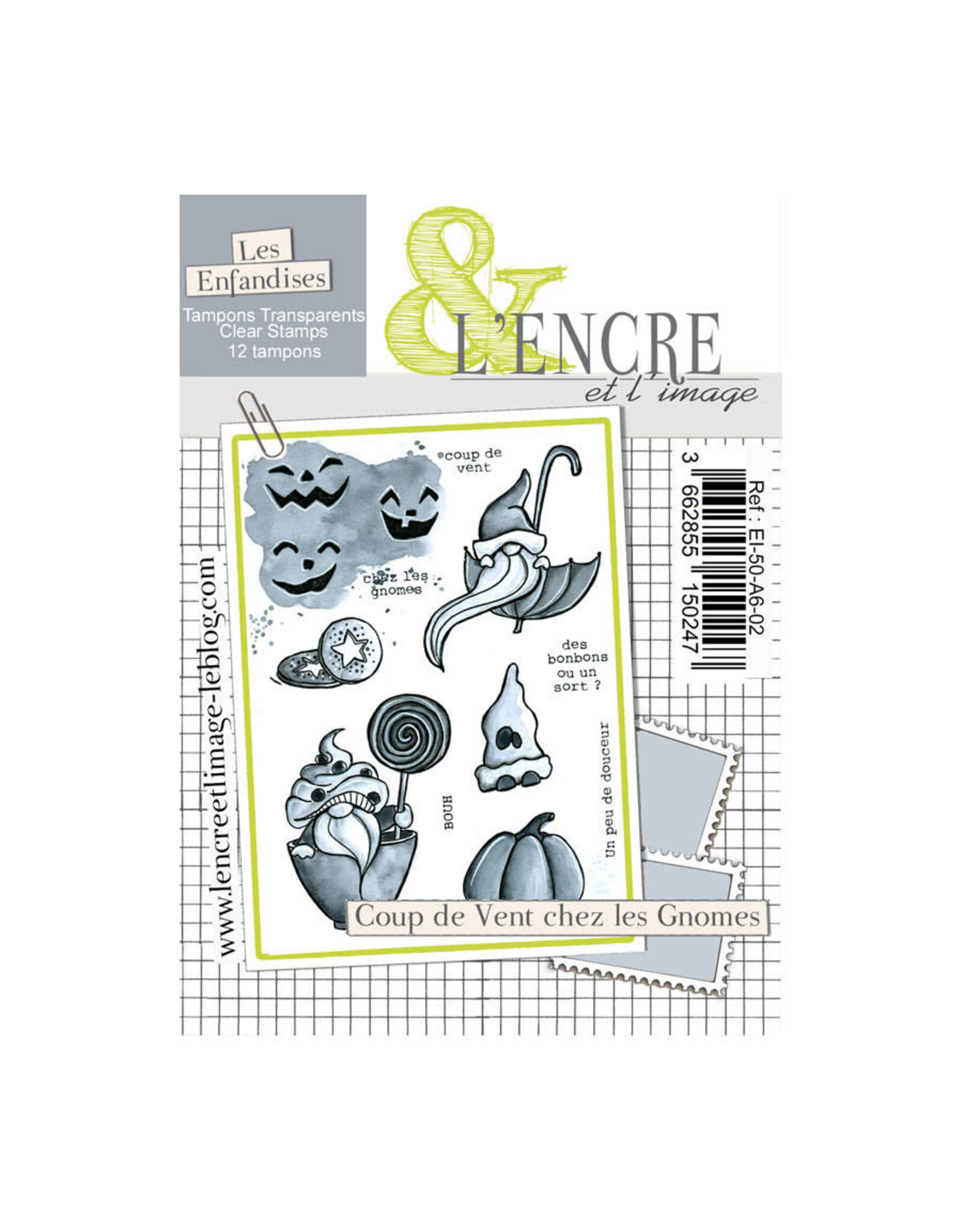 L'ENCRE ET L'IMAGE L'ENCRE ET L'IMAGE LES ENFANDISES COUP DE VENT CHEZ LES GNOMES A6 CLEAR STAMP SET