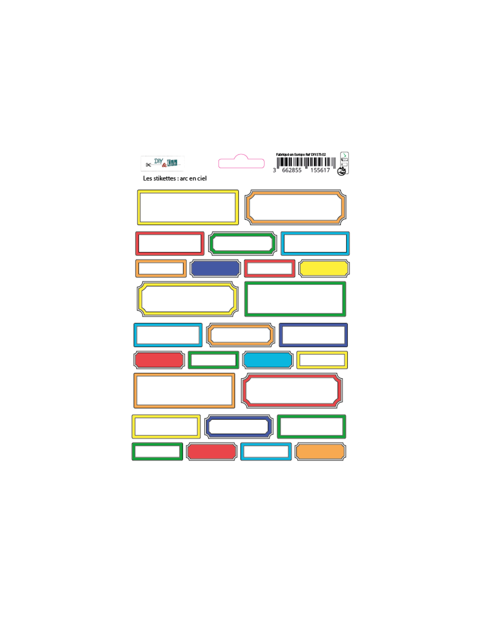 DIY & CIE DIY & CIE LES STIQUETTES ARC EN CIEL STICKER SHEET