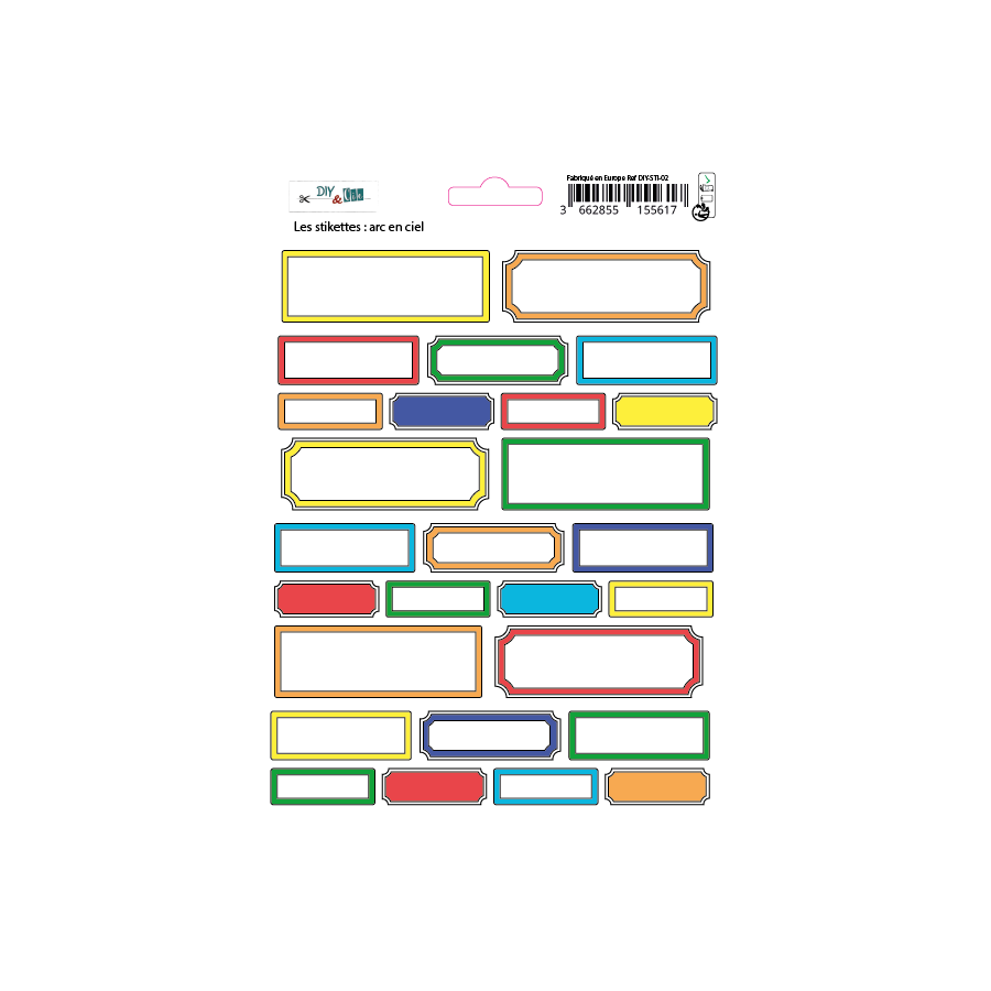 DIY & CIE DIY & CIE LES STIQUETTES ARC EN CIEL STICKER SHEET