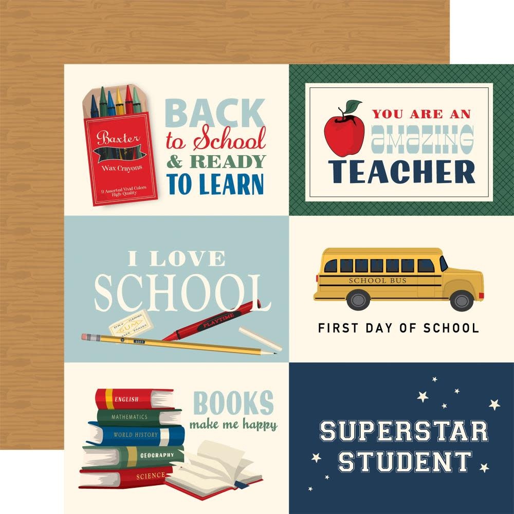 CARTA BELLA CARTA BELLA BACK TO SCHOOL 6x4 JOURNALING CARDS 12x12 CARDSTOCK