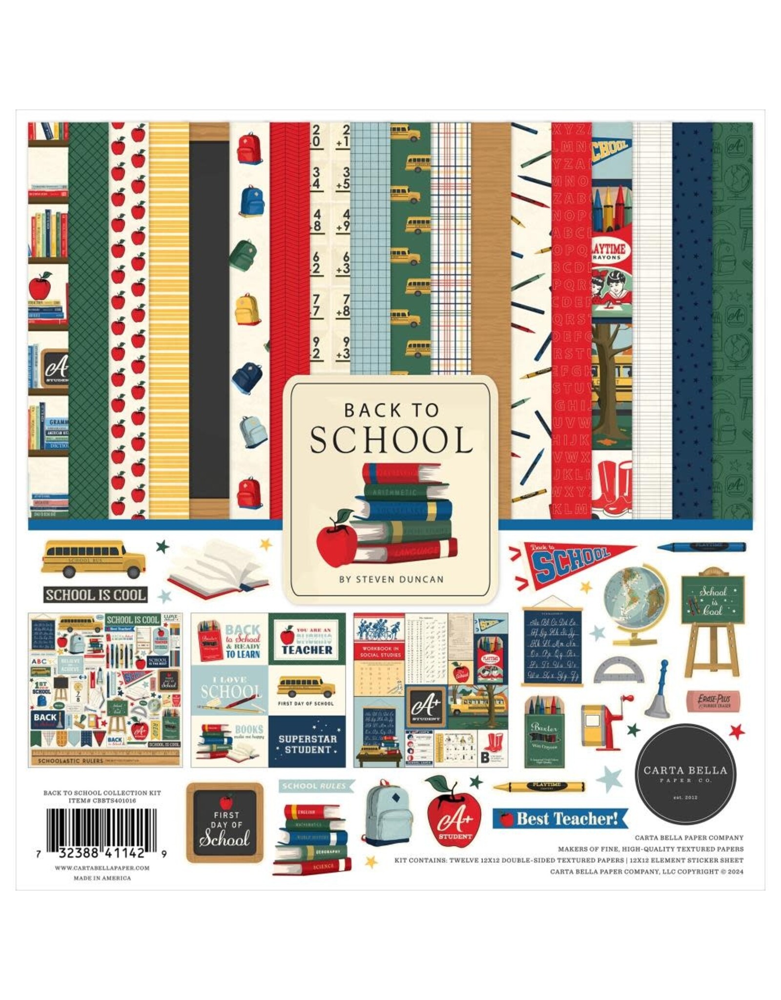 CARTA BELLA CARTA BELLA BACK TO SCHOOL 12x12 COLLECTION KIT