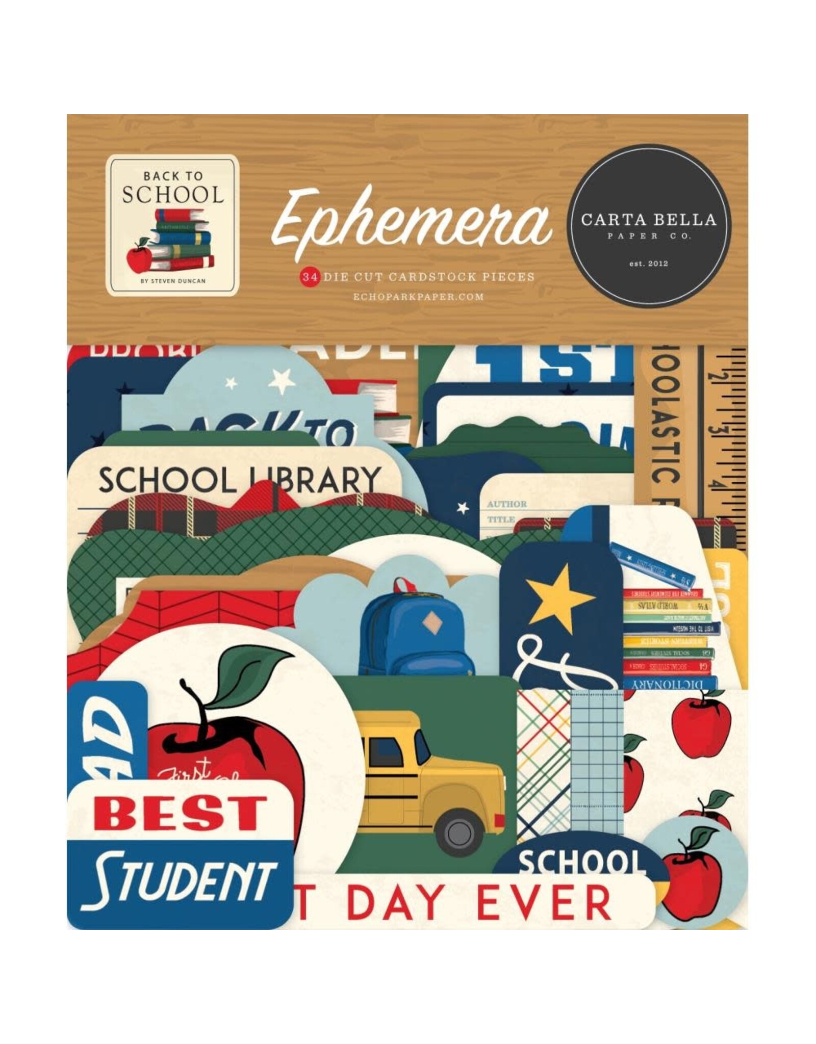 CARTA BELLA CARTA BELLA STEVEN DUNCAN BACK TO SCHOOL ICONS EPHEMERA DIE CUTS