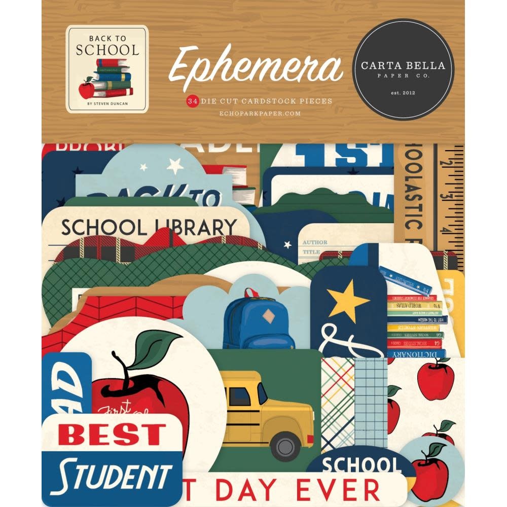 CARTA BELLA CARTA BELLA STEVEN DUNCAN BACK TO SCHOOL ICONS EPHEMERA DIE CUTS