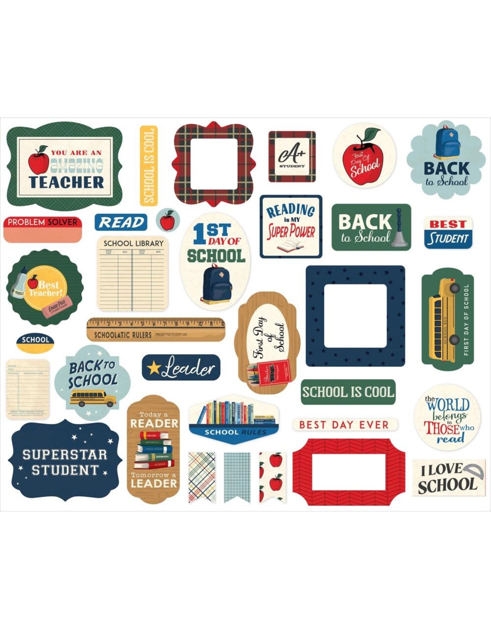 CARTA BELLA CARTA BELLA STEVEN DUNCAN BACK TO SCHOOL ICONS EPHEMERA DIE CUTS
