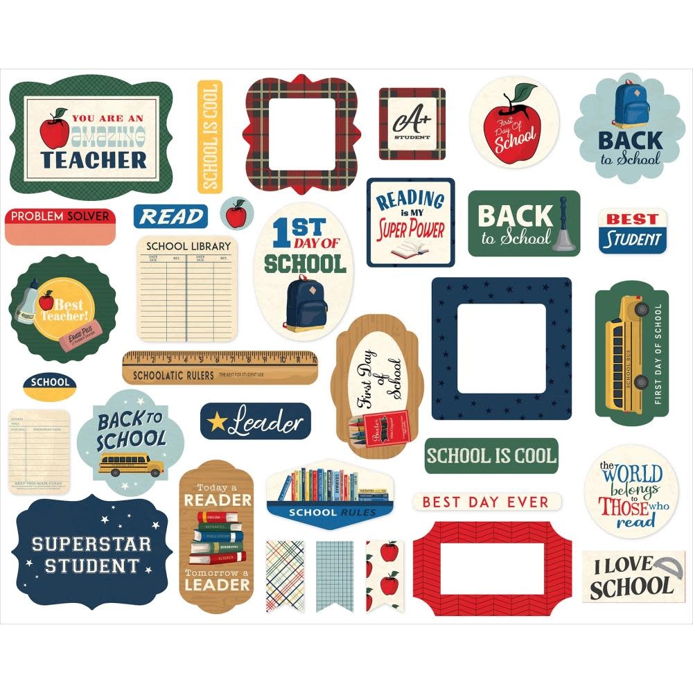 CARTA BELLA CARTA BELLA STEVEN DUNCAN BACK TO SCHOOL ICONS EPHEMERA DIE CUTS