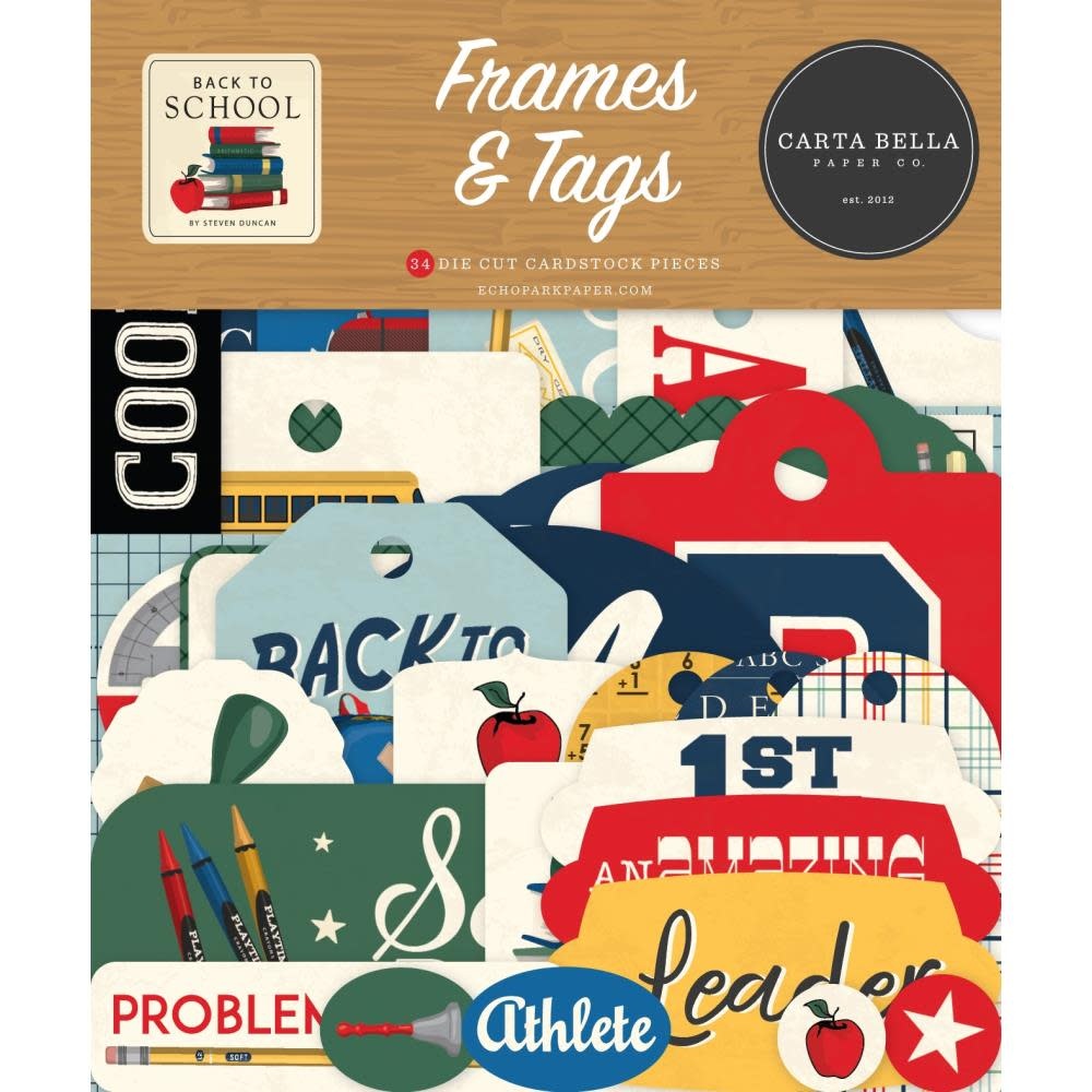 CARTA BELLA CARTA BELLA STEVEN DUNCAN BACK TO SCHOOL FRAMES & TAGS DIE-CUTS