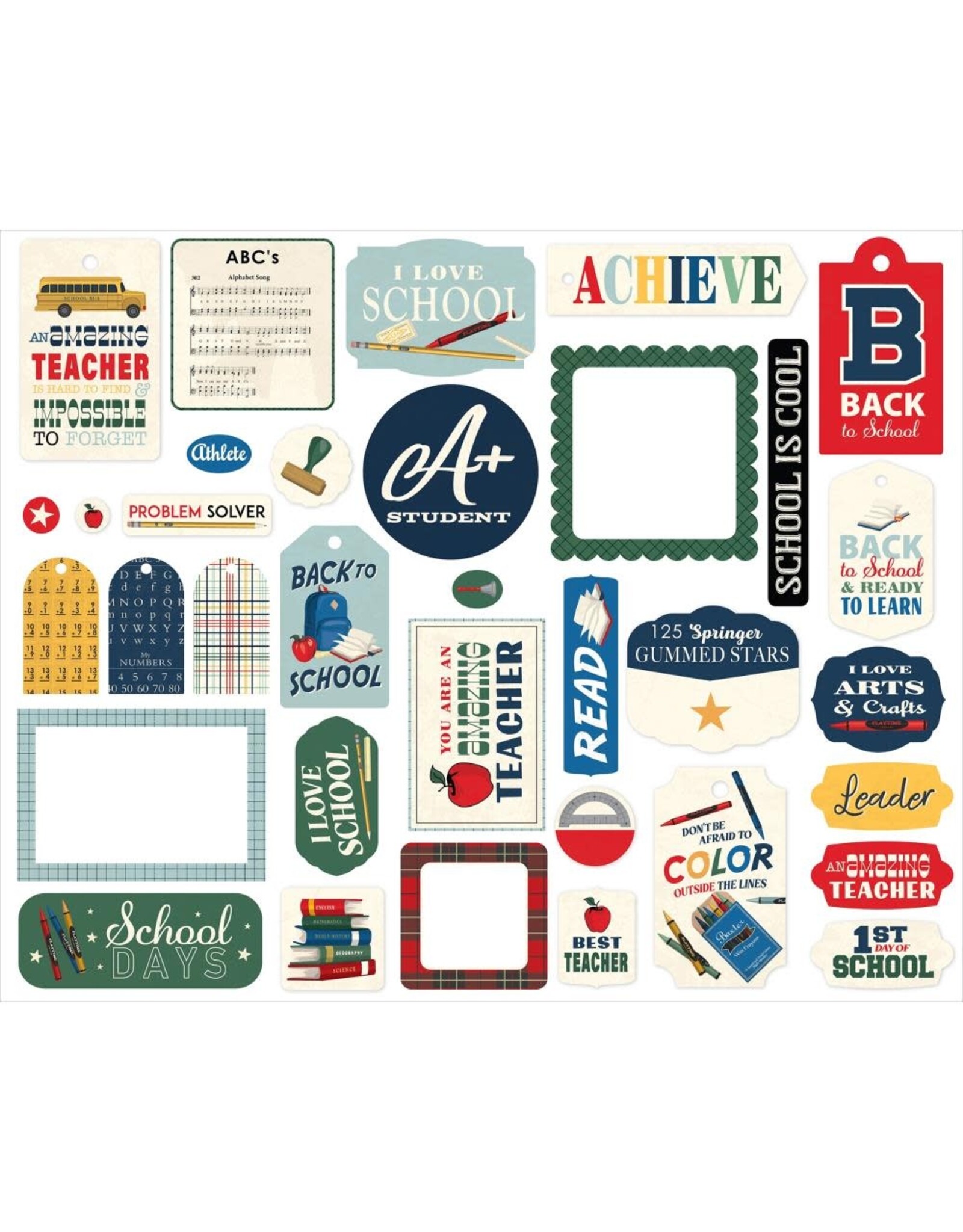 CARTA BELLA CARTA BELLA STEVEN DUNCAN BACK TO SCHOOL FRAMES & TAGS DIE-CUTS
