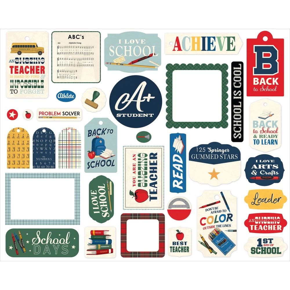 CARTA BELLA CARTA BELLA STEVEN DUNCAN BACK TO SCHOOL FRAMES & TAGS DIE-CUTS