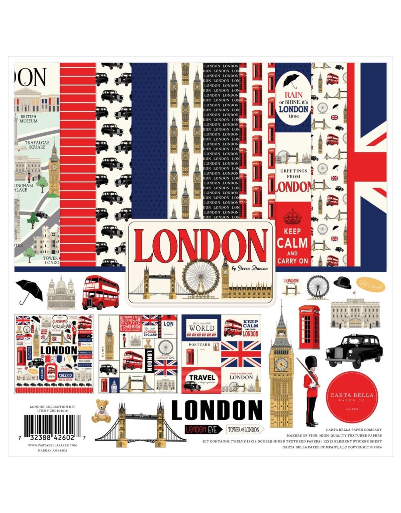 CARTA BELLA CARTA BELLA LONDON 12x12 COLLECTION KIT