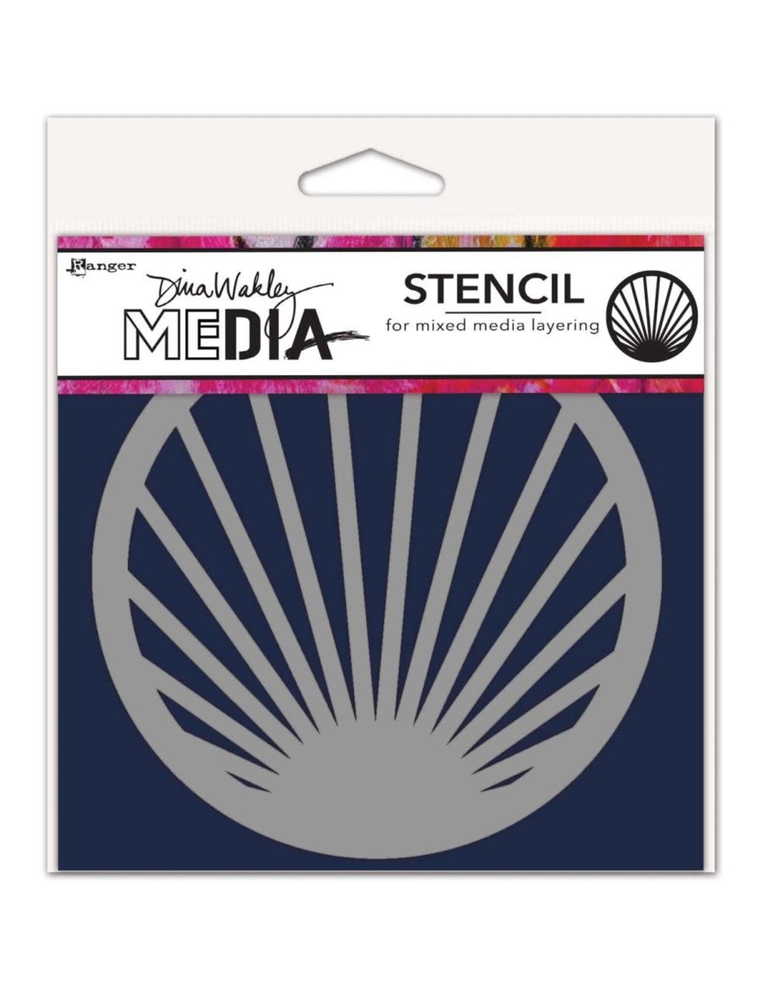 RANGER RANGER DINA WAKLEY MEDIA 5.5"X5.5" BURST COASTER STENCIL