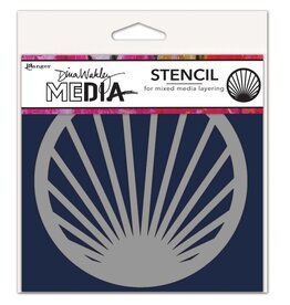 RANGER RANGER DINA WAKLEY MEDIA 5.5"X5.5" BURST COASTER STENCIL