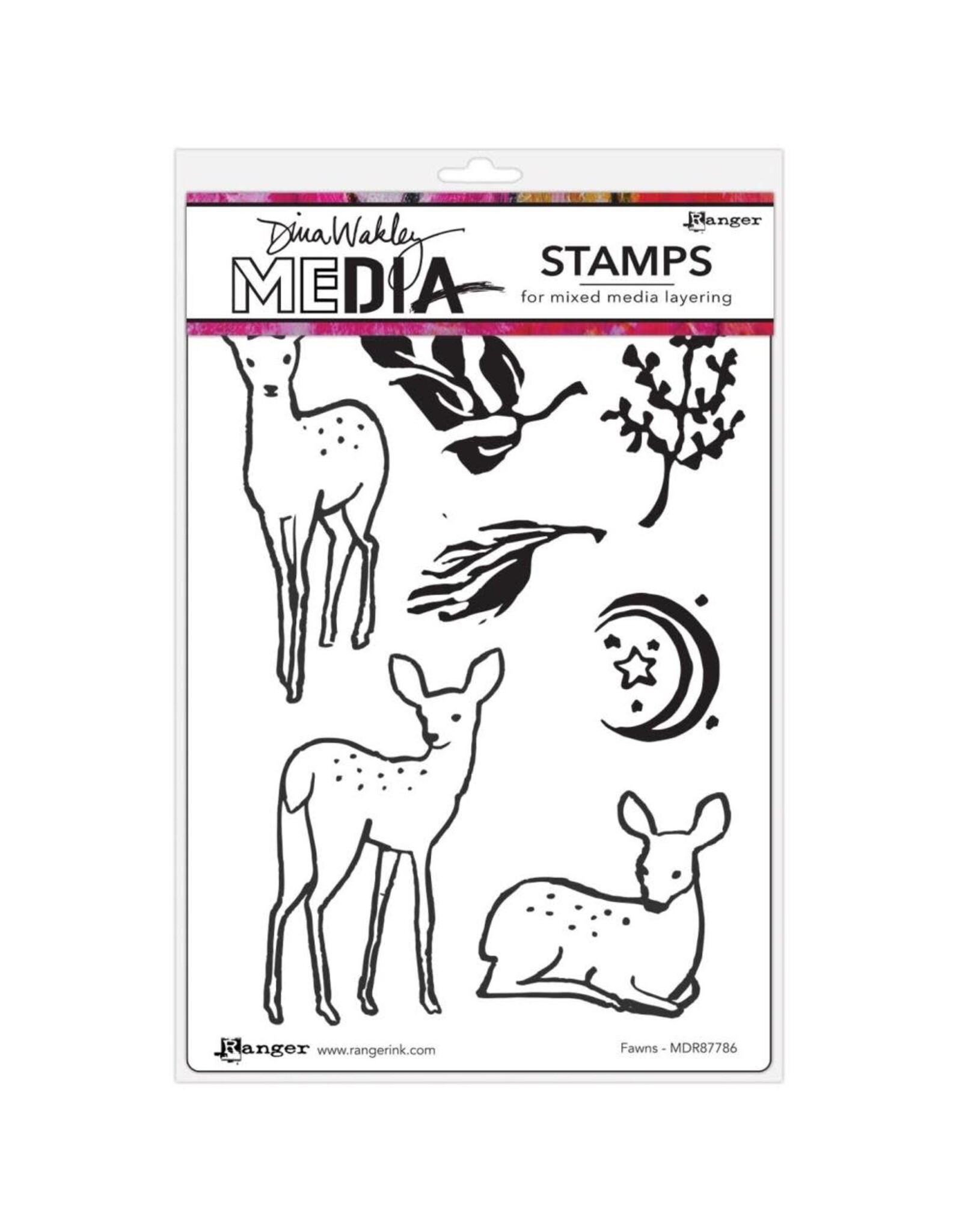 RANGER RANGER DINA WAKLEY MEDIA FAWNS CLING STAMP SET