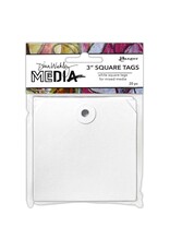 RANGER RANGER DINA WAKLEY MEDIA 3" SQUARE TAGS WITH HOLES 20PK